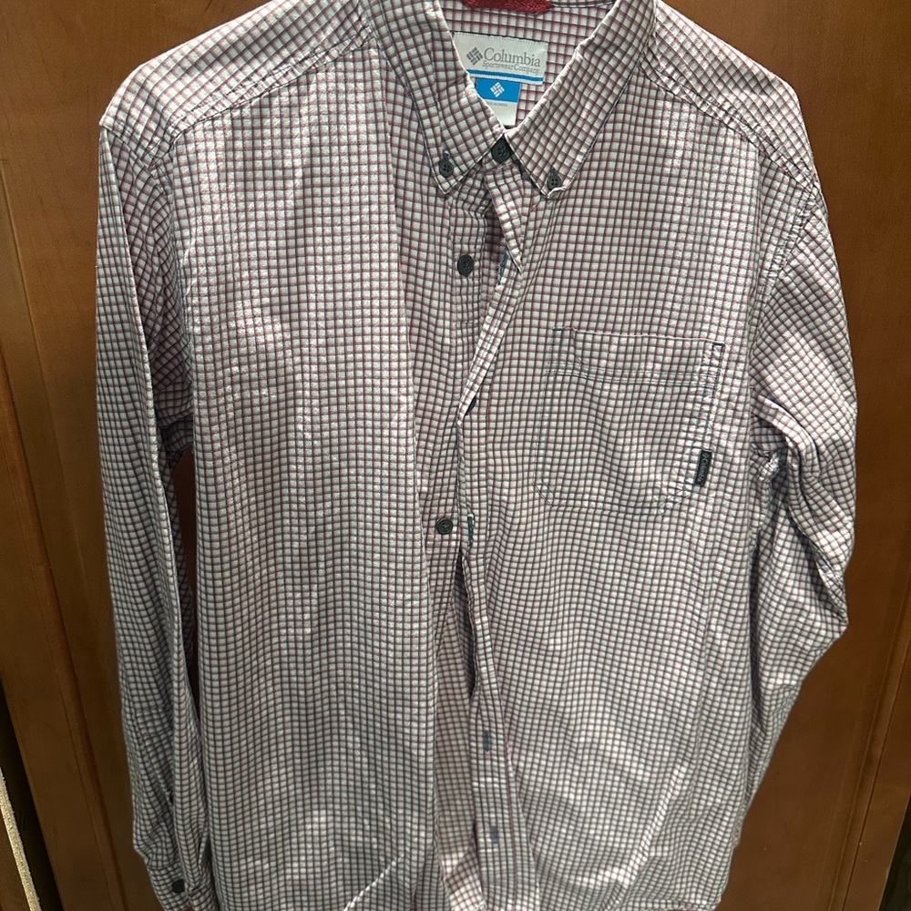 Columbia Men's Checkered Shirt - Red and White